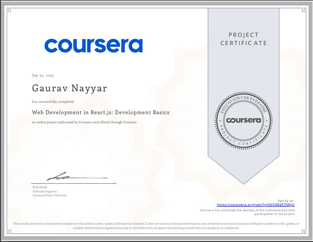 Web Development in React.js